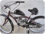 Burgundy Motorized Bicycle